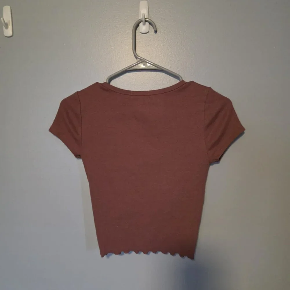 EUC Aeropostle Crop Top Deep Mauve Color - Picture 4 of 4